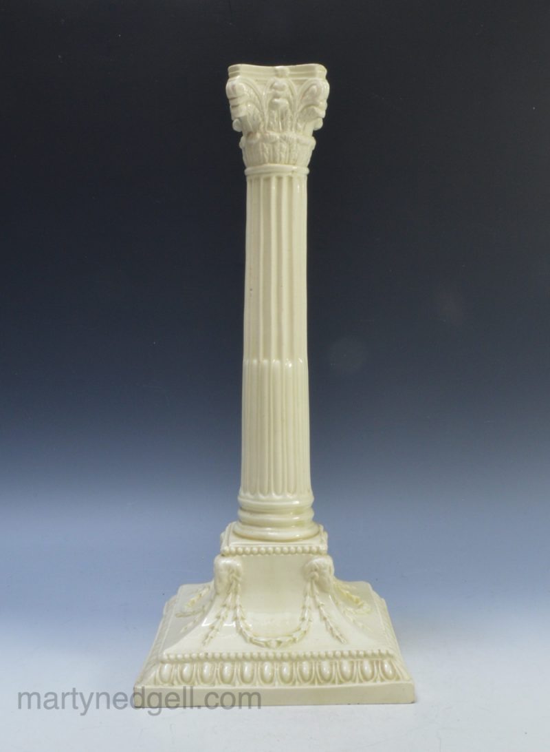 Creamware pottery candlestick