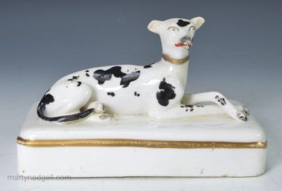 Staffordshire porcelain dog