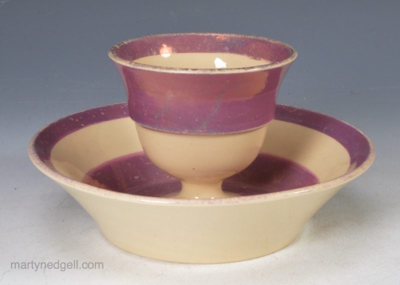 Lustre pottery egg cup