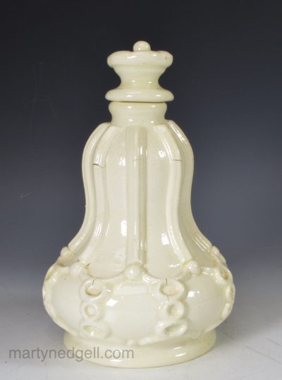 Creamware pottery bottle