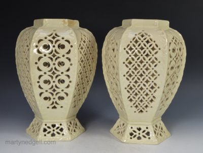 Pair creamware vases