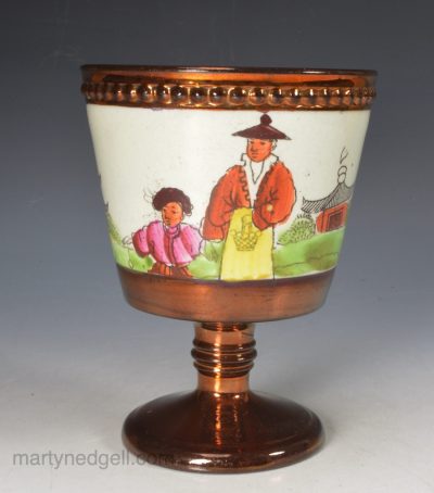 Copper lustre goblet, circa 1830