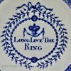 Pearlware pottery plate transfer printed in blue with "Long Live the King", circa 1790