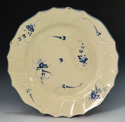 Creamware pottery plate, circa 1790