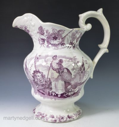 Pearlware pottery jug commemorating the champagne for Reform, circa 1832