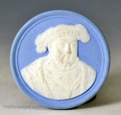 Wedgwood solid jasper medal Henry VIII from the set of British monarchy, circa 1800
