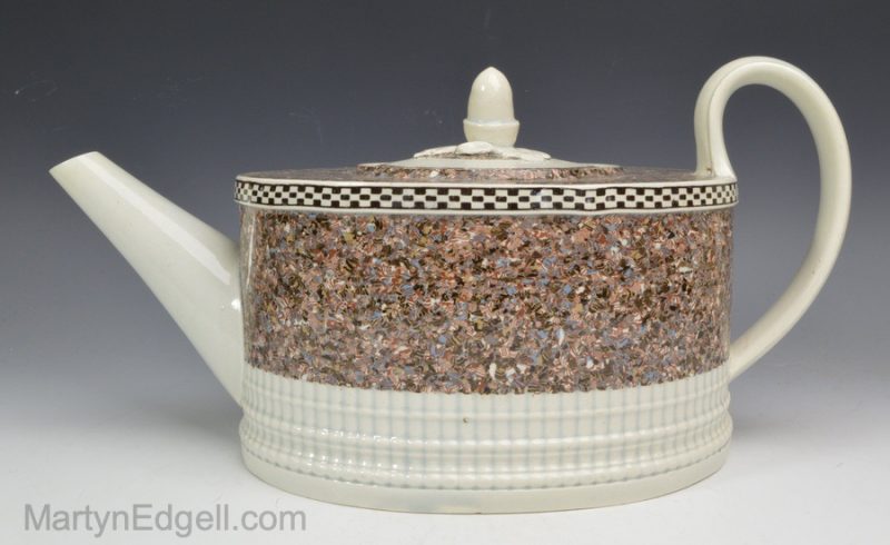 Pearlware agate teapot