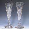 Pair glass champagne flutes