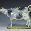 Pearlware pottery cow creamer, circa 1820, possibly St. Anthonys Pottery