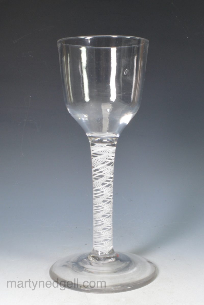 Large English opaque twist stemmed glass, circa 1770