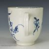 Worcester porcelain coffee cup painted with the Mansfield pattern, circa 1770