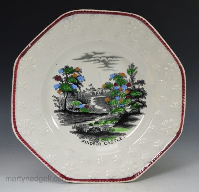 Pearlware pottery child's plate "Windsor Castle", circa 1840
