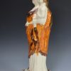 Creamware pottery model of the Virgin Mary decorated with enamels under the glaze, circa 1780