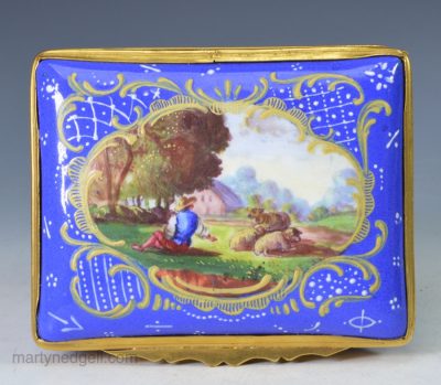 French enamel table snuff box, circa 1880