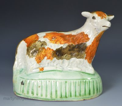 Prattware pottery model of a goat, circa 1810