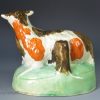 Prattware pottery model of a goat, circa 1810