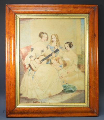 Watercolour of a family, circa 1840