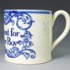 Pearlware pottery child's mug "A Present for my Dear Boy", circa 1820