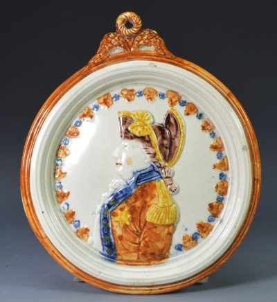 Prattware pottery plaque with the Duke of York in relief, circa 1800