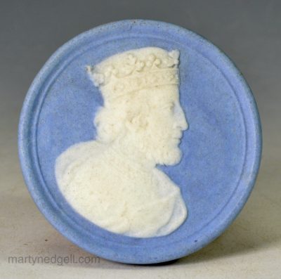 Wedgwood solid jasper medal Edward II from the set of British monarchy, circa 1800