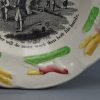 Pearlware pottery child's plate with moulded animal border, Dr Franklin's Maxims, circa 1830