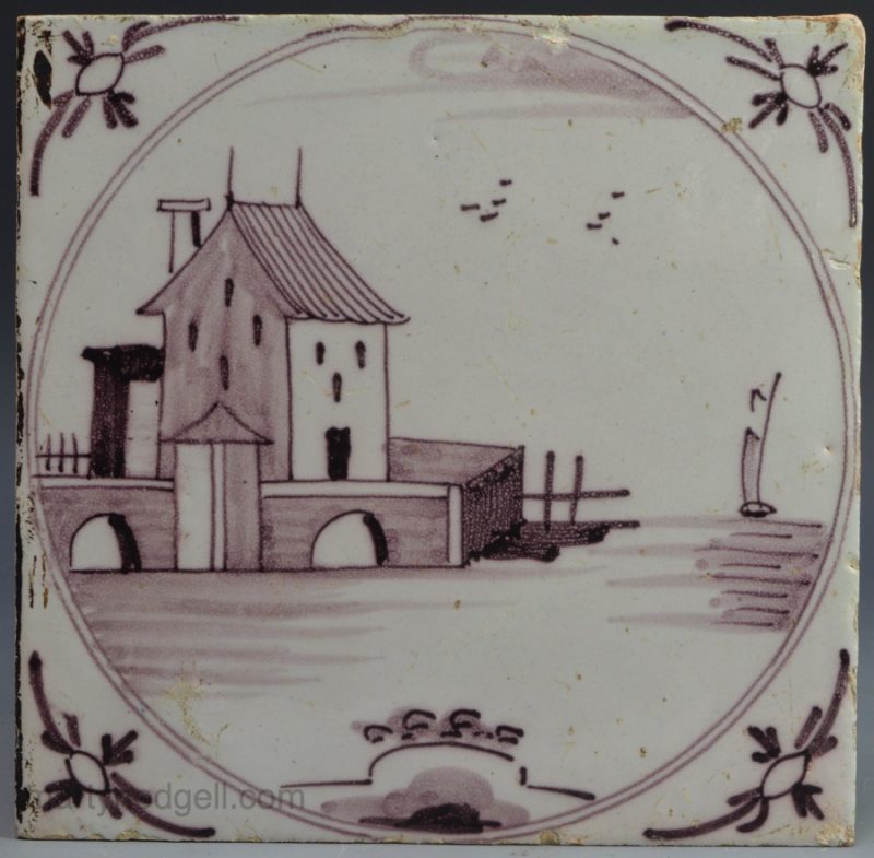 Liverpool delft tile, circa 1750
