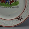 Pearlware pottery child's plate "A Present for my Brother", circa 1830