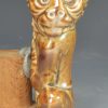 Brampton salt glaze stoneware monkey pipe, circa 1850