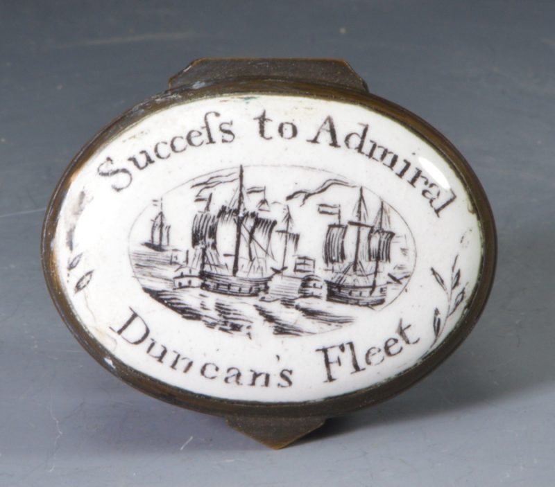 Bilston enamel box commemorating Admiral Duncan, circa 1797