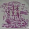 Porcelain plate printed in pink with an American ship, circa 1820