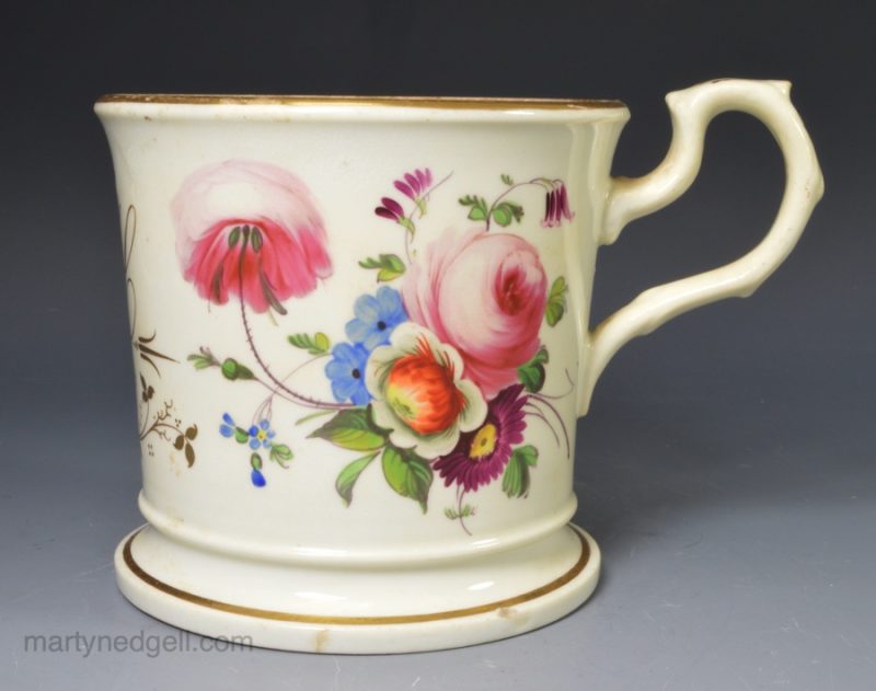 Staffordshire porcelain mug dated 1847