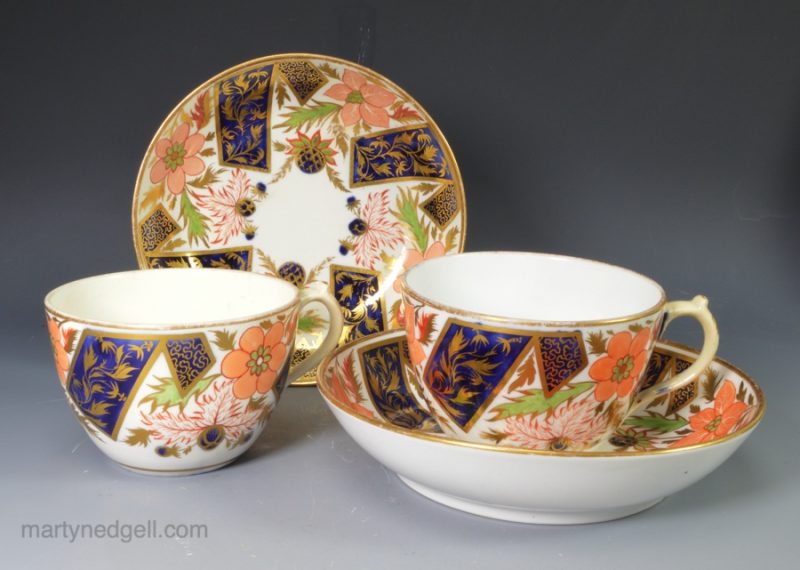 Two Regency cups and saucers, circa 1820
