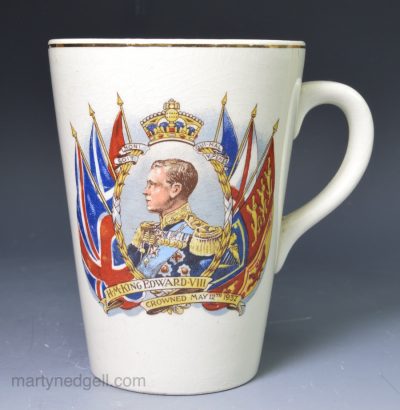 Commemorative pottery mug for George VIII's Coronation in 1937