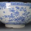 Large Liverpool delft bowl "Whilst We Live, Let Us Live Well", circa 1750