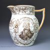 Pearlware jug decorated with prints of Admiral Nelson, circa 1805