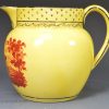 Canary yellow jug decorated with a print of Enoch Wood and son, circa 1820