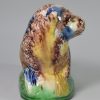Creamware pottery sheep decorated with coloured glazes, circa 1800