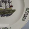 Creamware pottery plate printed with a ship, circa 1790
