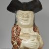 Staffordshire creamware pottery Toby jug, circa 1790