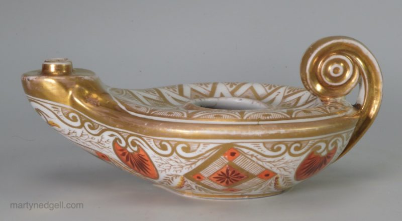 Porcelain inkwell, circa 1820, probably Derby