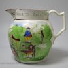 Swansea pearlware pottery comemorative jug "Buonaparte Dethroned April 1st 1814"