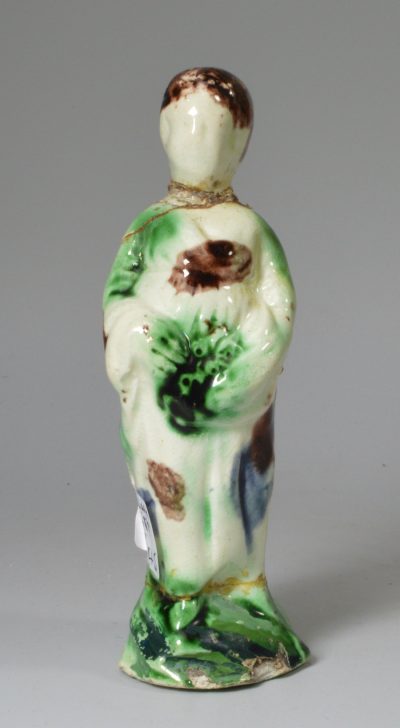 Creamware pottery figure of a girl, circa 1790