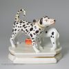 Staffordshire porcelain model of a Dalmatian and another dog, circa 1840