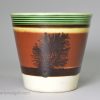 Creamware pottery beaker with Mocha dendritic decoration, circa 1820