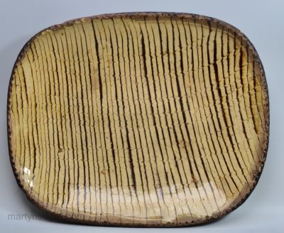 Staffordshire slipware combed baking dish, circa 1780