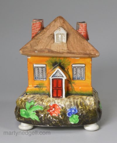 Staffordshire pearlware cottage pastille burner, circa 1820