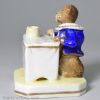 Staffordshire porcelain monkey ink well, circa 1830, possibly Alcock