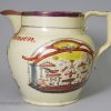 Pearlware pottery Williamite commemorative jug, circa 1830