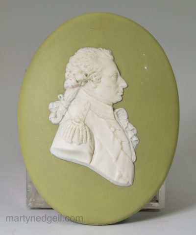 Wedgwood jasper ware plaque commemorating Admiral Jervis, circa 1820