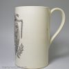 Creamware pottery mug "Sportsmans Festival", circa 1790